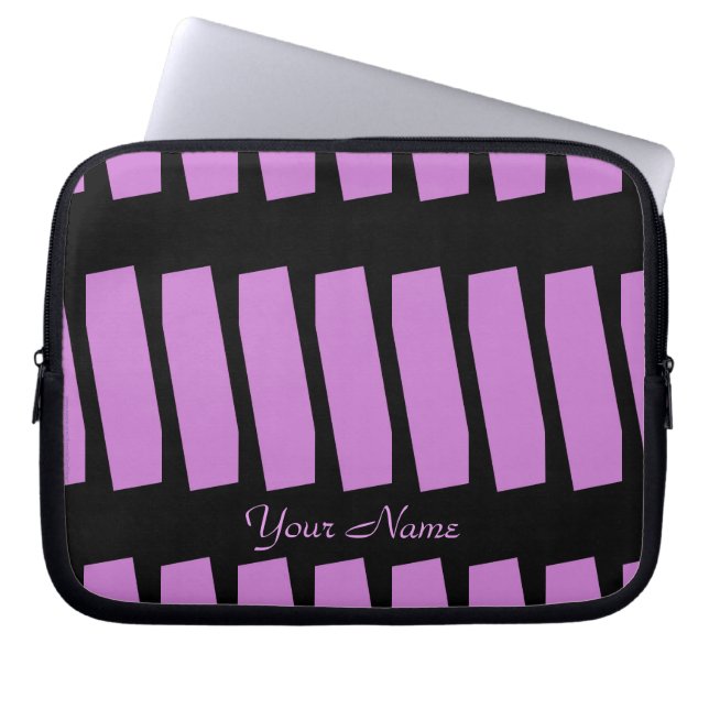 Funda Para Portátil Manga abstracta, Fuschia y negro del ordenador (Frente)