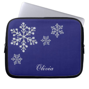 Funda Para Portátil Manga azul del ordenador portátil de los copos de