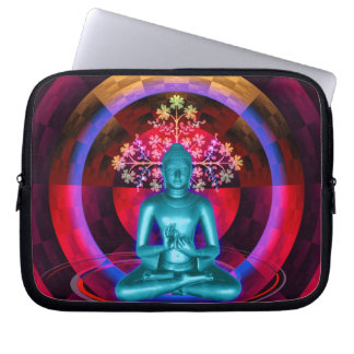 Funda Para Portátil Manga azul Meditating del ordenador portátil de