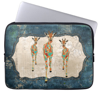 Funda Para Portátil Manga azul y ambarina del ordenador de las jirafas