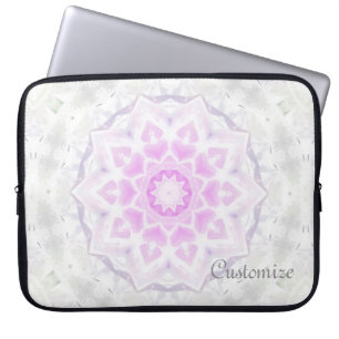 Funda Para Portátil Manga cardíaca rosa y blanca de Lacy Kaleidoscope