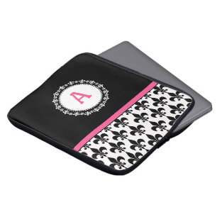 Funda Para Portátil Manga con monograma rosada del ordenador portátil