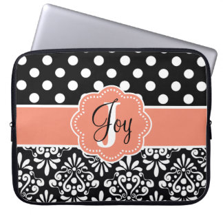 Funda Para Portátil Manga coralina negra del ordenador portátil del