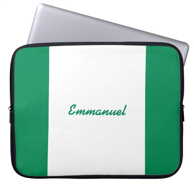 Funda Para Portátil Manga de bandera de Nigeria (Frente)