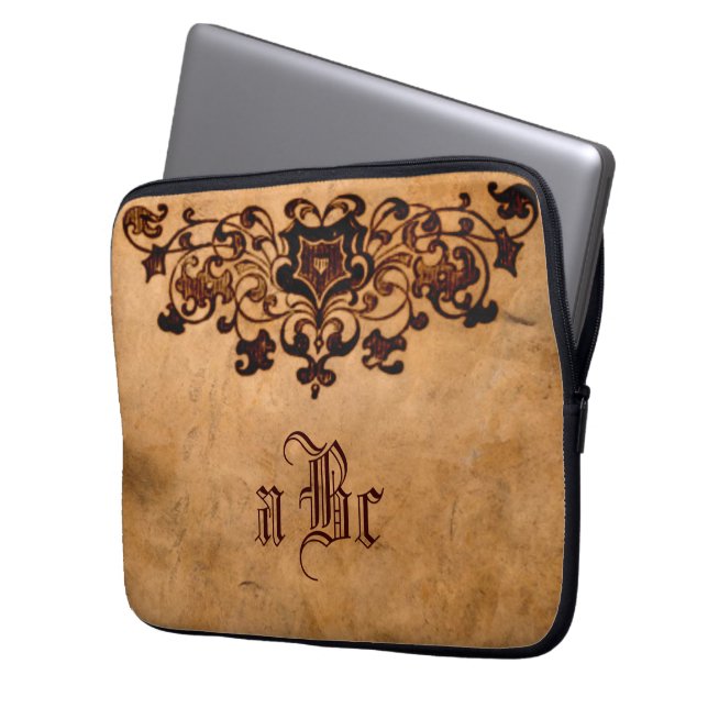 Funda Para Portátil ・ Manga de electrónica elegante monograma de 13" (Anverso izquierdo)