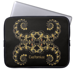 Funda Para Portátil Manga de la laptop con rizos fractales amarillos