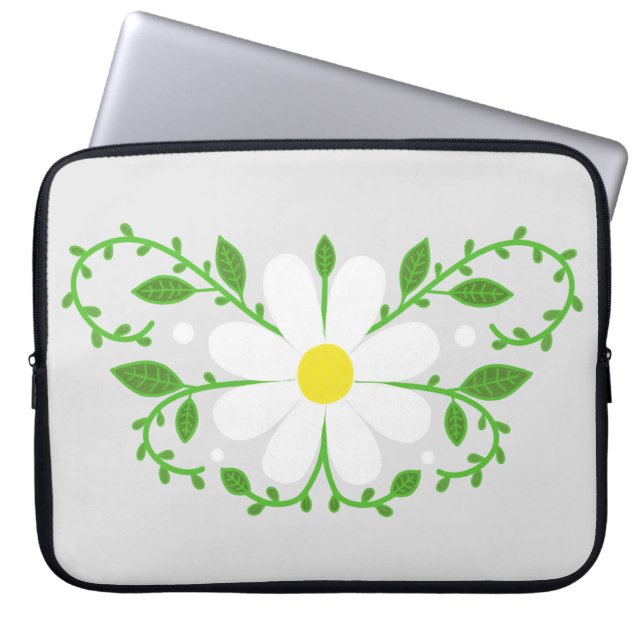 Funda Para Portátil Manga de la laptop Daisy floral (Frente)