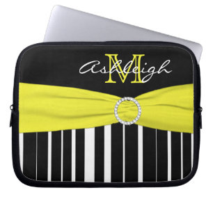 Funda Para Portátil Manga de la laptop de la cinta FAUX amarilla en fr