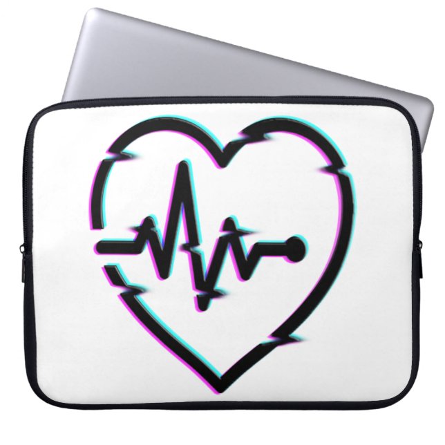 Funda Para Portátil Manga de la laptop Neoprene Heart Check (Frente)
