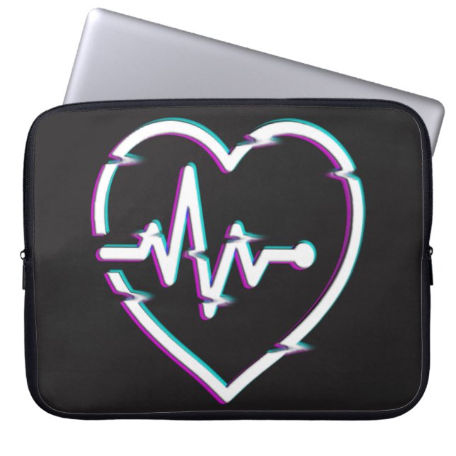 Funda Para Portátil Manga de la laptop Neoprene Heart Check (Frente)