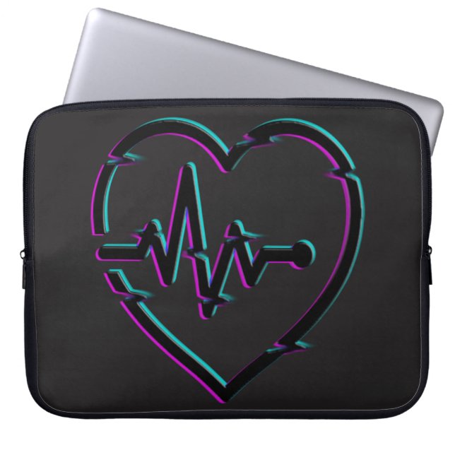 Funda Para Portátil Manga de la laptop Neoprene Heart Check (Frente)