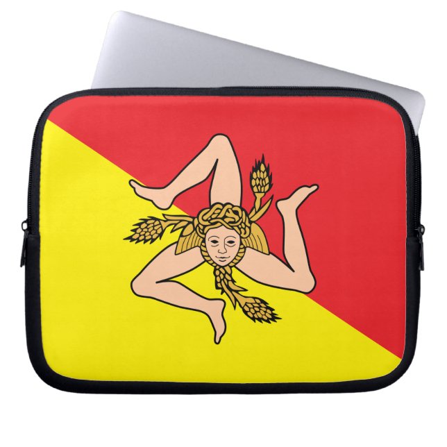 Funda Para Portátil Manga de la laptop Sicilia Flag (Frente)