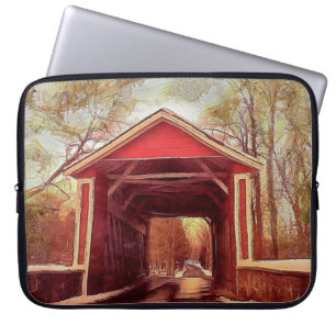 Funda Para Portátil Manga de laptops Red Ashland Covered Bridge