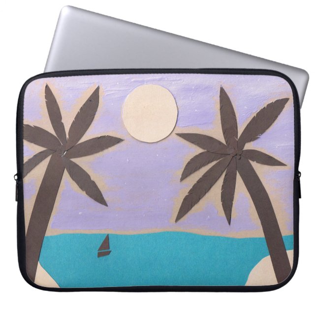Funda Para Portátil Manga de ordenador con escena de Palm Beach (Frente)