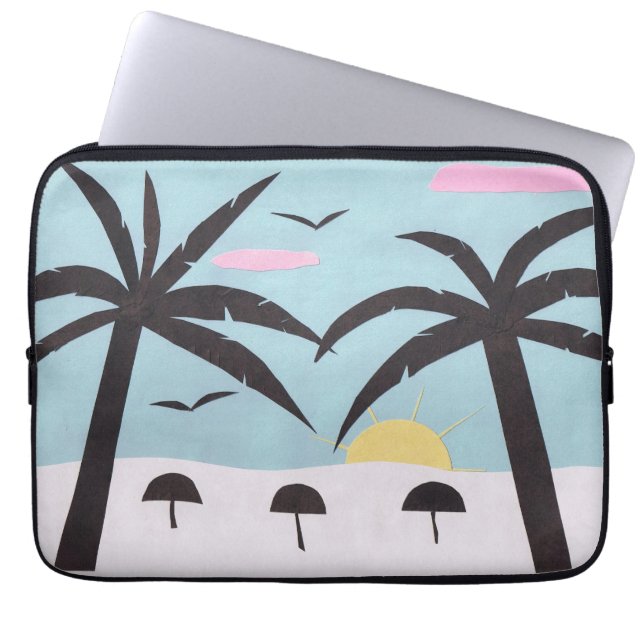 Funda Para Portátil Manga de ordenador con Sunset Beach Scene (Frente)