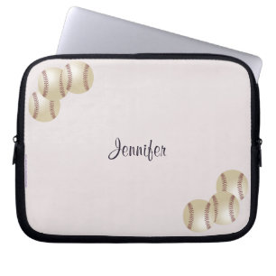 Funda Para Portátil Manga de ordenador portátil de béisbol, rosa pá
