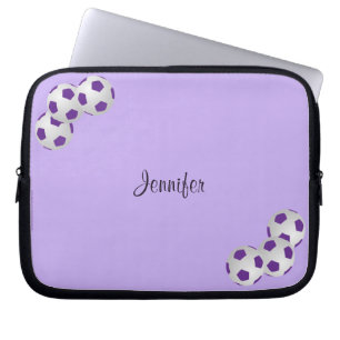 Funda Para Portátil Manga de ordenador portátil de fútbol, morado y