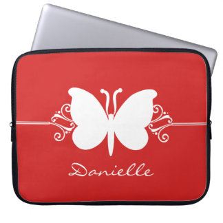 Funda Para Portátil Manga de portátil Butterfly Swirls, Rojo