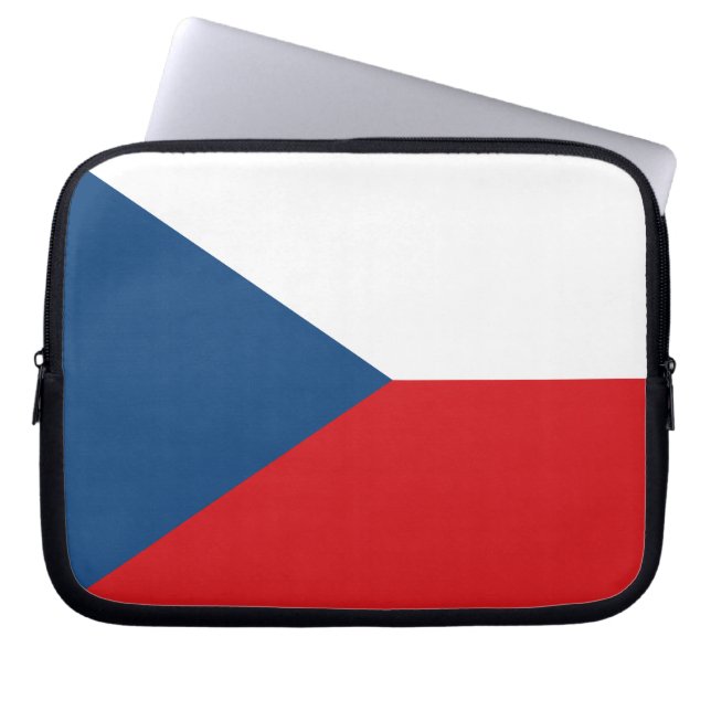 Funda Para Portátil Manga de portátil con bandera checa (Frente)