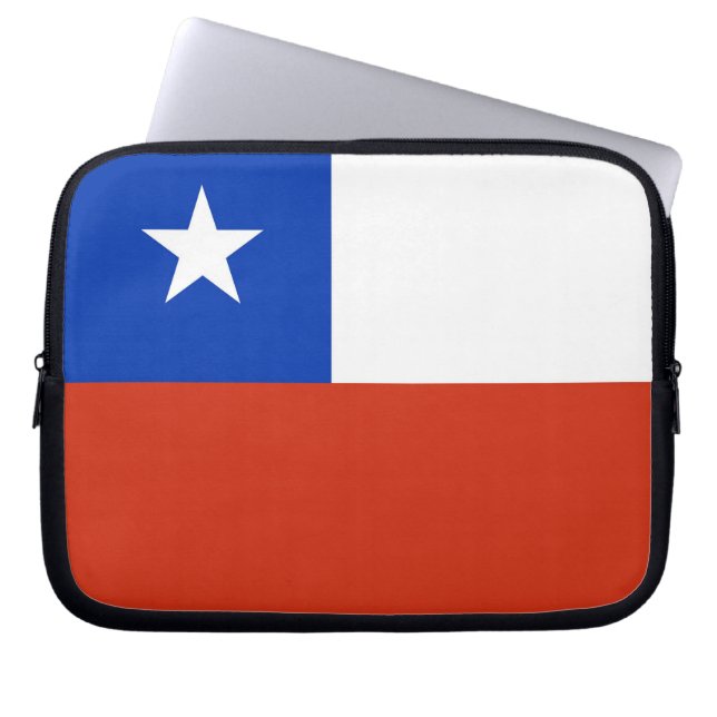 Funda Para Portátil Manga de portátil con bandera chilena (Frente)