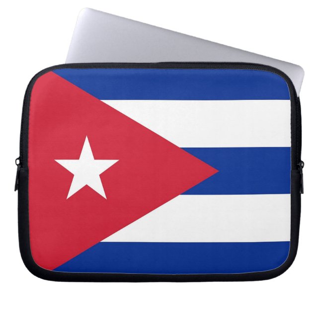 Funda Para Portátil Manga de portátil con bandera cubana (Frente)