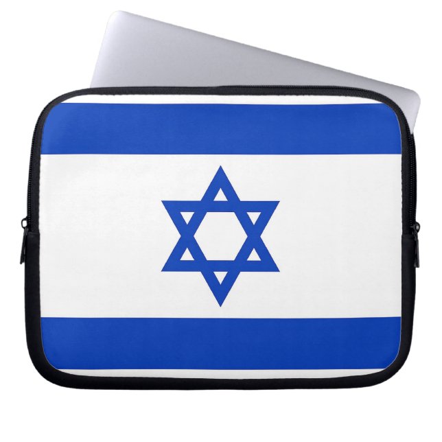 Funda Para Portátil Manga de portátil con bandera israelí (Frente)