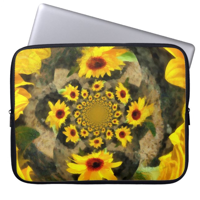 Funda Para Portátil Manga de portátil de girasoles infinitos (Frente)