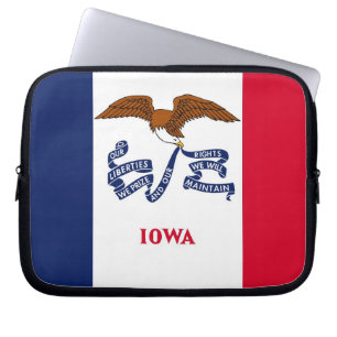 Funda Para Portátil Manga de portátil de la bandera del estado de Iowa
