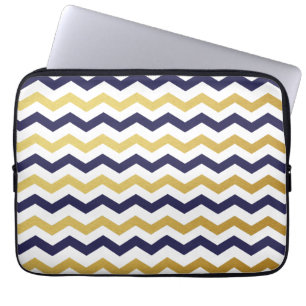 Funda Para Portátil Manga de portátil del patrón de cheurón azul de la