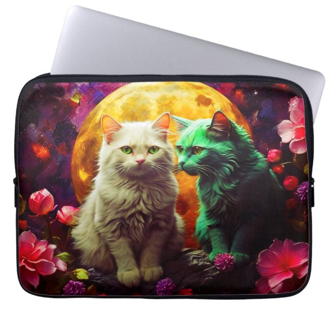 Funda Para Portátil Manga de portátil - Diseño de gato elegante (Frente)