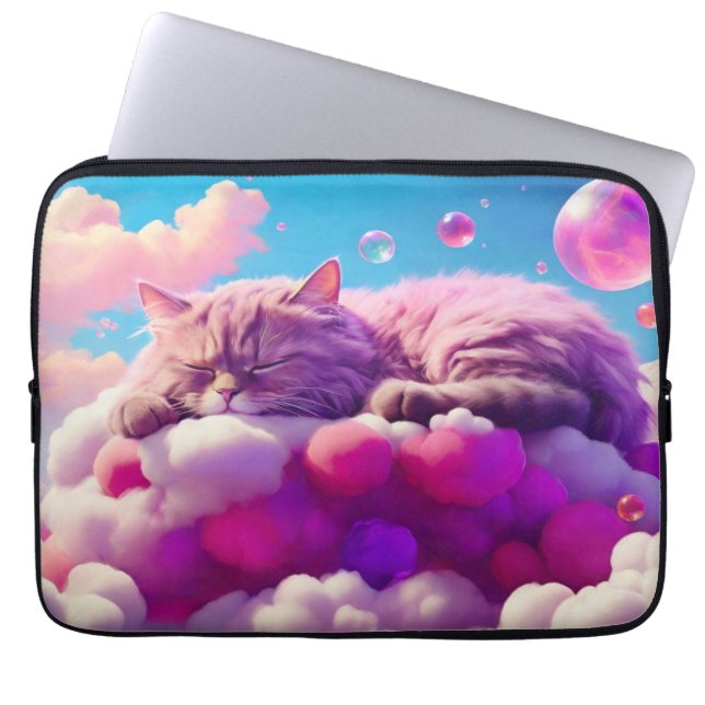 Funda Para Portátil Manga de portátil - Diseño de gato elegante (Frente)