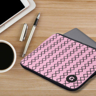 Funda Para Portátil Manga de portátil Geométrica Rosa Monograma
