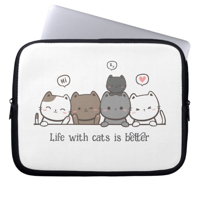 Funda Para Portátil Manga de portátil para gato animada, regalo de Per (Frente)