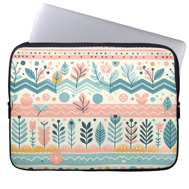 Funda Para Portátil Manga de portátil Pastel Floral (Frente)