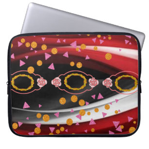Funda Para Portátil Manga de portátil Resumen Blanco Rojo Negro