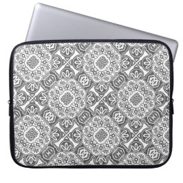 Funda Para Portátil Manga de portátil tribal gris y blanco