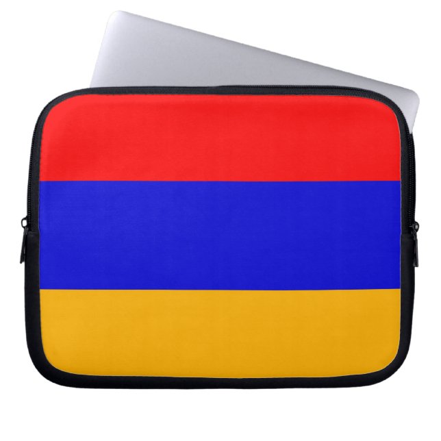 Funda Para Portátil Manga de portátiles con bandera armenia (Frente)