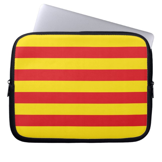 Funda Para Portátil Manga de portátiles con bandera catalana (Frente)