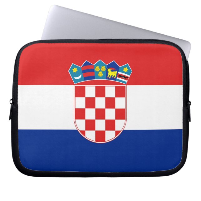 Funda Para Portátil Manga de portátiles con bandera croata (Frente)