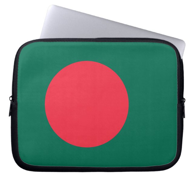Funda Para Portátil Manga de portátiles con bandera de Bangladesh (Frente)