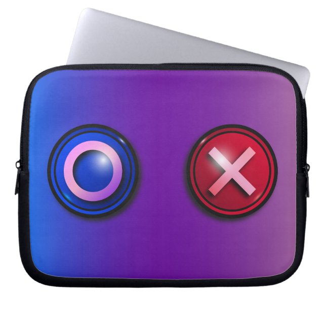 Funda Para Portátil Manga de portátiles con botones de votación de jue (Frente)