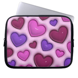 Funda Para Portátil Manga De Portátiles Con Corazones Glossy 3D