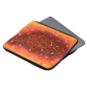 Funda Para Portátil Manga De Portátiles Tigre Corriendo En La Noche De