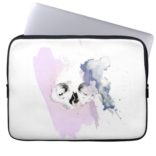 Funda Para Portátil Manga del cráneo de la acuarela (Frente)