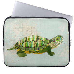 Funda Para Portátil Manga del ordenador de la tortuga del jade