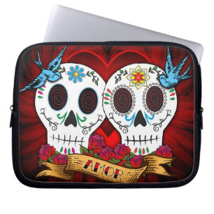 Funda Para Portátil Manga del ordenador portátil de los cráneos y de