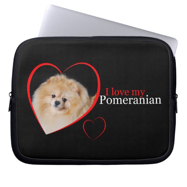 Funda Para Portátil Manga del ordenador portátil de Pomeranian (Frente)