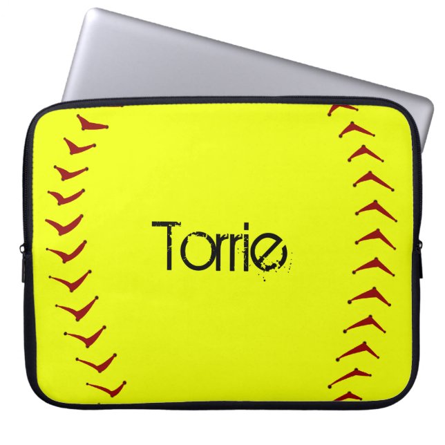 Funda Para Portátil Manga del ordenador portátil del softball de (Frente)