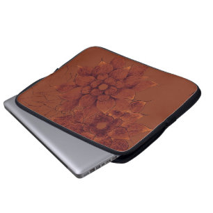 Funda Para Portátil manga del ordenador portátil--Flores de bronce