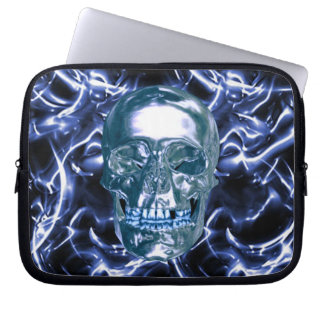 Funda Para Portátil Manga del portátil Electric Blue Chrome Skull